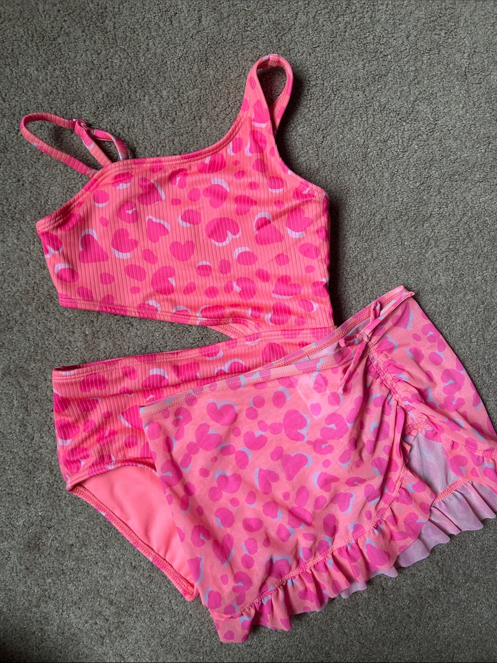 Girls Cat & Jack One Piece Swim with Skirt